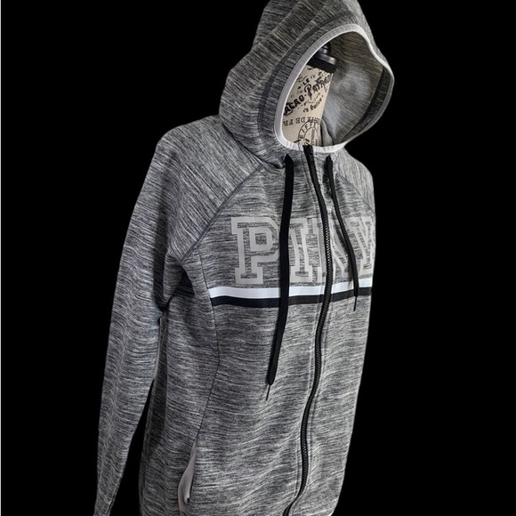 VS PINK Women’s XS full Zip Hooded Jacket thumb holes Drawstring hood & pockets - Picture 5 of 13
